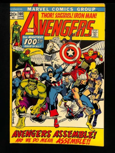 Avengers #100 VF/NM 9.0 Anniversary Issue Black Knight! Avengers Assemble!