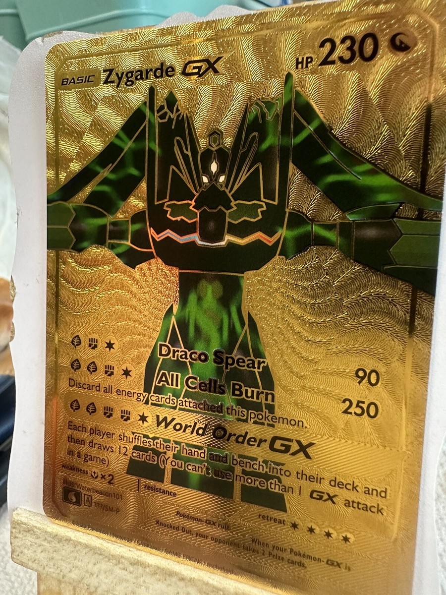 Zygarde GX Gold Foil Fan Art Draco Spear NM | eBay