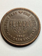 Belmont Park 1991 Prime Time San Diego California Arcade Game Token 24mm #td1