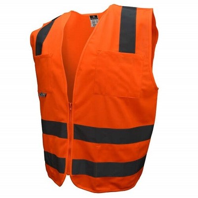 Radians SV8OS5X Class 2 Solid Safety Vests, Orange, 5 Extra Large
