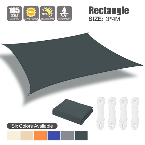 Sun Shade Sail Garden Sunscreen Awning Canopy Free Ropes Canopy Shelter Cover - Picture 14 of 52
