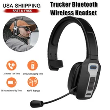 Trucker Wireless Bluetooth 5.2 Headset With Noise Cancelling Mic For Phones PC