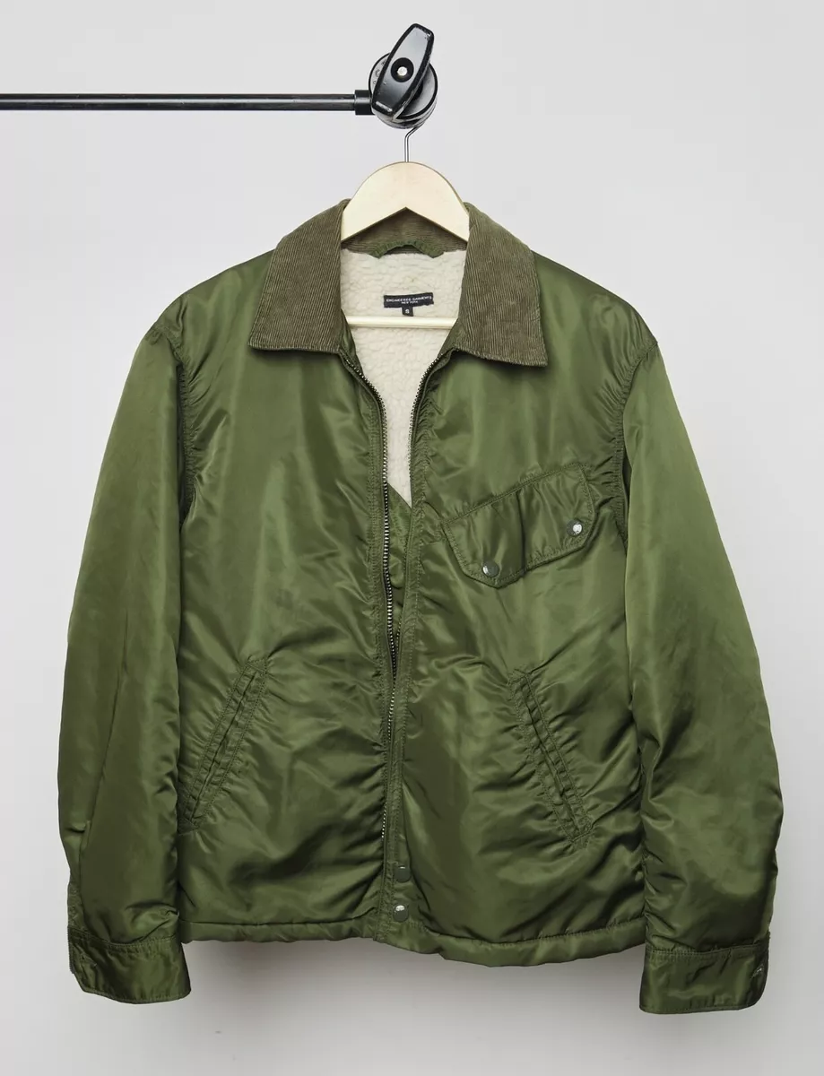 Engineered Garments Olive Flight Satin Driver Jacket