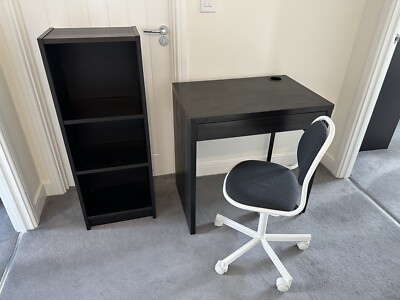 IKEA MICKE Desk Swivel Office Chair Book Shelf Black/Brown