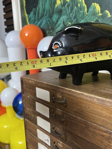 Vintage Italian Retro Pig Orange Money Box, Baldelli Sica Bertossi Mid Century - Picture 10 of 10