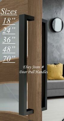 Entry Door Pull Handle Black Entrance Modern Square Long stainless steel Pulls 