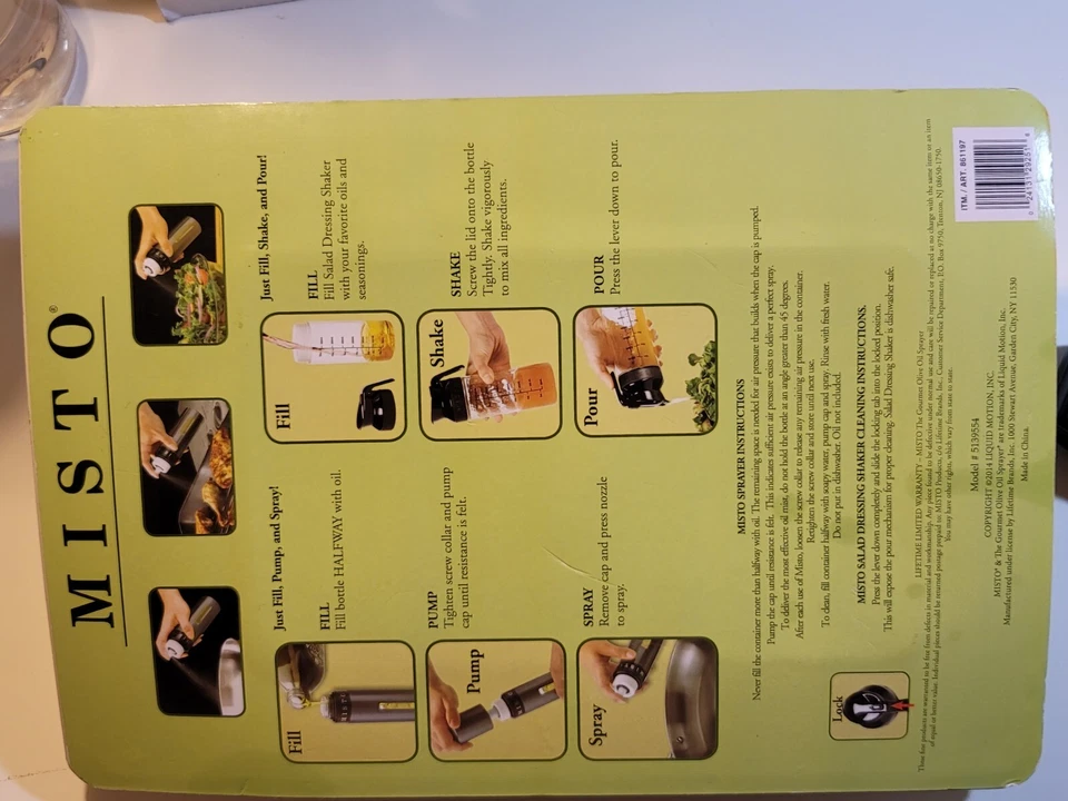 Pulverizador de aceite de oliva Misto Gourmet con coctelera aderezo para ensaladas-plateado nuevo sellado Foto 3 de 4