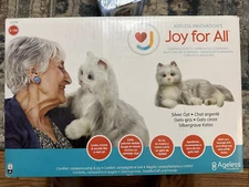 Ageless Innovation Joy For All Companion Cat Silver w White Mitts A7594 CLEAN!!