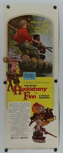 Huckleberry Finn 1974 Original Insert Movie Poster 14" x 36"