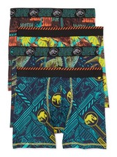 Jurassic World Boys Allover Print Multicolor Boxer Briefs, 4-Pack, Size M 8 