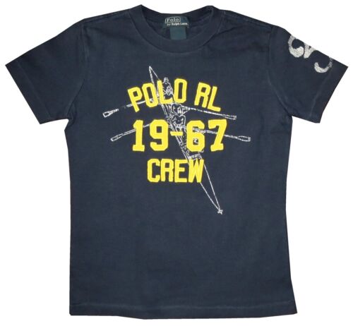 RALPH LAUREN POLO T SHIRT BOYS 6 RL 19 - 67 CREW PATCH ROWING OARS KIDS - Picture 1 of 3