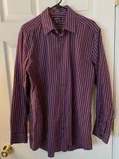 Claiborne Dress Shirt Mens Size 16 1/2 - 34/35 Striped Long Sleeve Wrinkle Free
