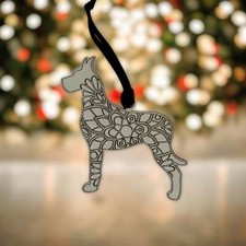 Great Dane Ornament  Handcrafted Wooden Dog Gift Keepsake  Rainbow Bridge Memo