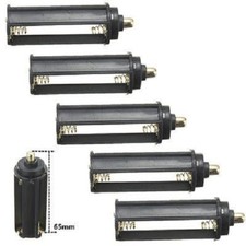 5x Black Cylindrical 3 AAA Plastic Battery Holder Case Box For 18650 Flashlight