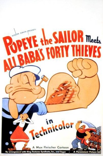 Popeye The Sailor Meets Ali Baba's Forty Thieves poster 1937 OLD PHOTO