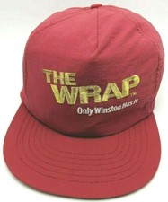 WINSTON THE WRAP CIGARETTES hat vintage lightweight red adjustable snapback cap