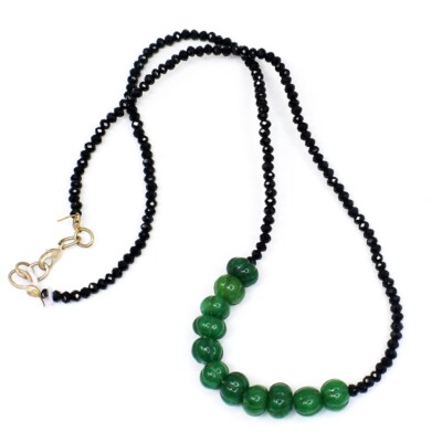 Sparkling Spinel & Green Emerald 82.00 Cts Beaded Beautiful Necklace AK 17 E546