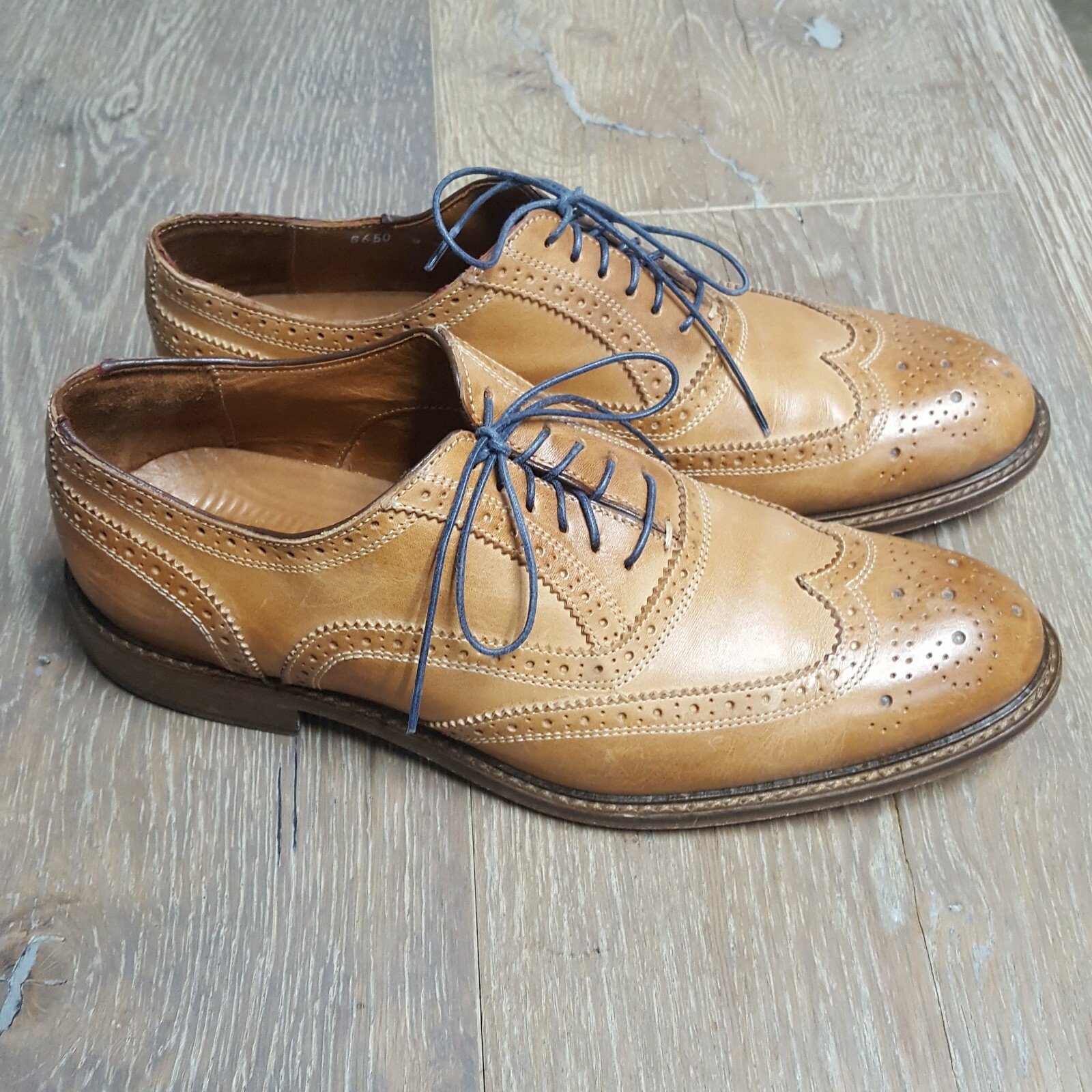 Leather Wingtip Shoes Mens Size 