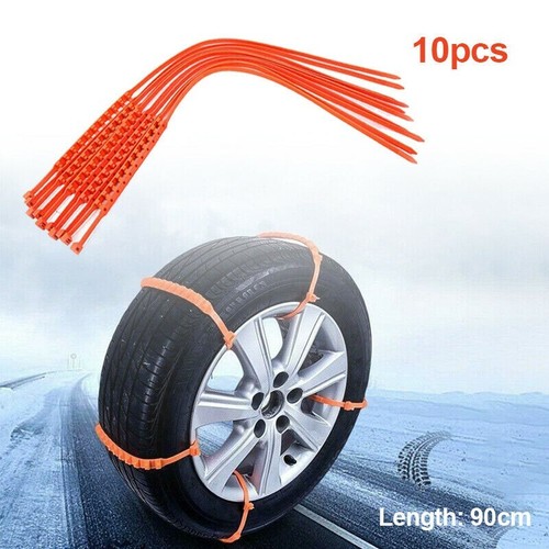Snow Chains for Cars and Trucks Set of 10 Fits Tires Up to 22 Inches Wide