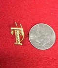 CIVIL WAR ERA HAT PIN LETTER  T WITH WIRE ATTACHMENTS