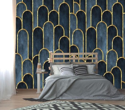 XMPMBM-Gold Geometrical Textured Fabric Wallpaper Abstraction Size W 132''x H 92''