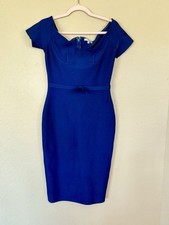 Fashion Nova Bandage Midi Dress Navy Blue Bodycon M Party Sexy Curvy Stretc 465C