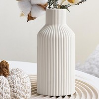 Pampasgras Vase, 20Cm Blumenvase Keramik Vasen FüR Blumen, Weiß Blumenvase Boho