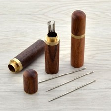 2Pcs Reusable Wooden Needle and Tool Storage Tubes Large Capacity