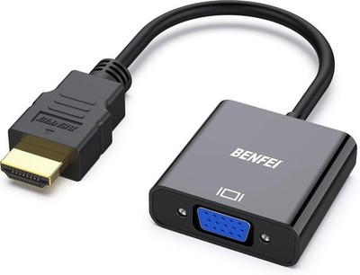 HDMI to VGA Adapter Gold Plated Male to Female Converter Black Computer Laptop