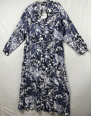 Attitudes by Renee Maxi Shirt Dress Womens 2XT Tall Shift Boho Floral Colorful