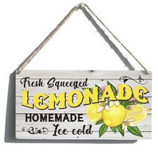 Fresh Squeezed Lemonade Sign Gift Farmhouse Lemon Wooden Hanging Sign Plaque ...