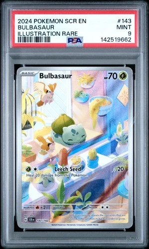 2024 POKEMON SCR EN-STELLAR CROWN ILLUSTRATION RARE #143 BULBASAUR PSA 9