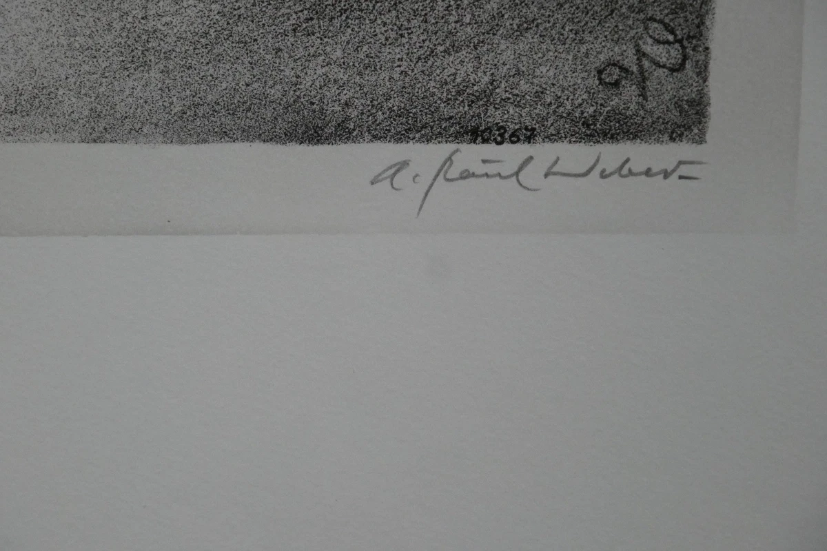 A. Paul Weber, Original Lithographie 1967, signiert, Der müde Krieger