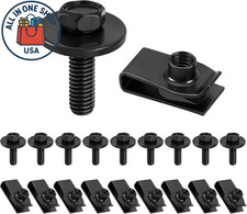 M6-1.0 Body Bolts U-Nut Clips Bumper Fender Liner Splash Shield 20PCS