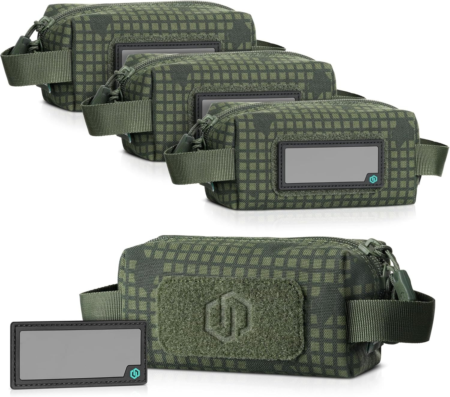 Loose Sacs 4-Pack Tactical Ammo Pouch Firearm Ammunition Carrier Bag, ID Patches