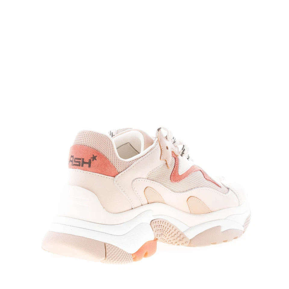 ASH Mujer Zapatos Addict Zapatilla en Mezcla de Beige Nubuck y Rosa Tejido Tecnológico Foto 4 de 4