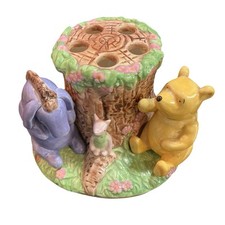 Disney Winnie the Pooh Bear Eeyore Piglet Toothbrush Holder Hand Painted Ceramic