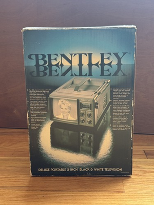 #ad Vintage Bentley Deluxe Portable TV 100C 5quot; Black amp; White Television NEW w Box $39.99