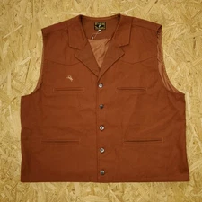 Wyoming Traders Bronco Canvas Vest Mens Size XXL Whiskey Brown Lined  NWOT
