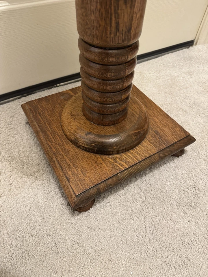 Soporte de planta de helecho de madera de roble vintage mediados de siglo Foto 3 de 4