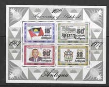 Barbuda 1978 10th Anniversary of Statehood M/S U/M (T62)