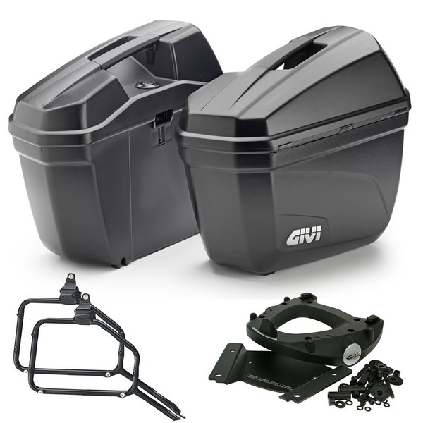 Givi E22N Seitenkoffer + Rahmen Suzuki Burgman 650 2016 2017 2018 Schwarz 22LT-image
