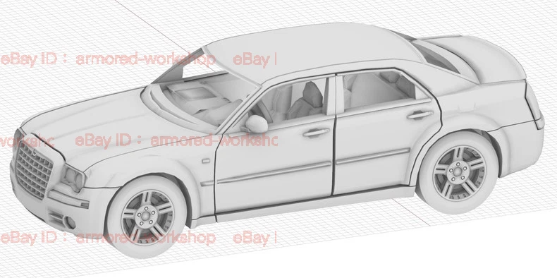 3D Printed 1/72 Chrysler 300C Sedan Unpainted - Image 3 of 4