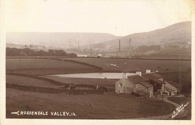 ROSSENDALE VALLEY, ALTE ECHTFOTO LANCASHIRE POSTKARTE (ref 2413/22/W7)