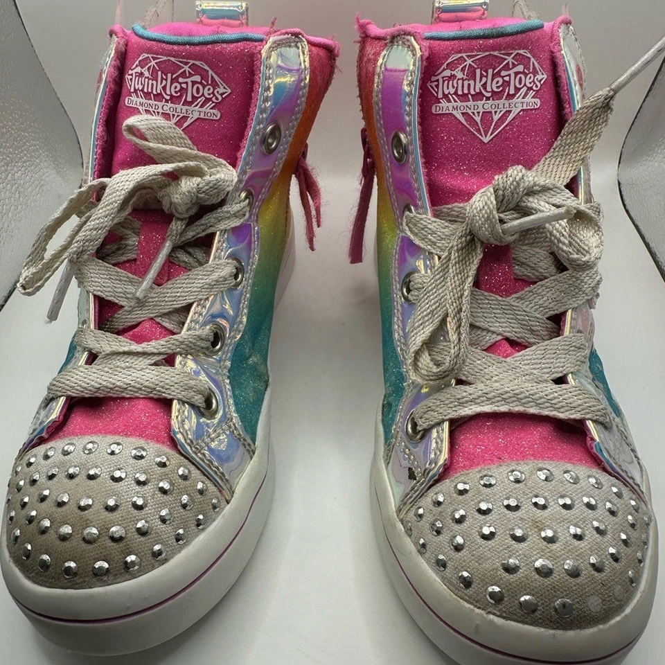 Zapatillas Sketchers Light Up Wing arco iris niñas 13,5 moda dedos centelleantes Foto 3 de 4