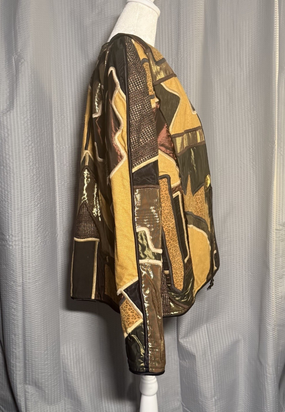 Vintage Mexico Patchwork Jacket Designer Boho Fes… - image 2