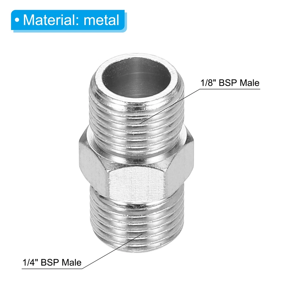 1/8 to 1/8 Air Brush Hose Adapter, 4PCS 1/8" BSP Male to 1/8" BSP Male - image 2 of 4
