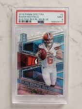 2018 PANINI SPECTRA BUILDING BLOCKS BAKER MAYFIELD BUILDING BLOCKS NEON NO BLUE