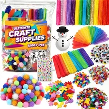 Arts and Crafts Supplies for Kids 1500+ Pcs - All in One DIY Art Craft Suppli...