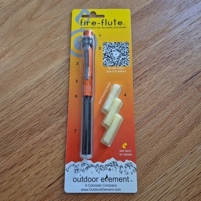 Outdoor Element Fire Flute Survival Fire Starter Ferro Rod Emergency SOS Whistle